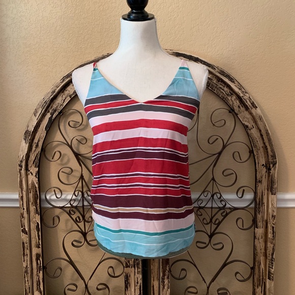 NWT LOFT Multicolor Striped Strappy Cami - Picture 2 of 3